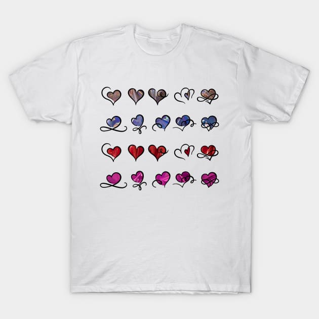 Chrome hearts - Holographic metallic hearts pattern sticker pack T-Shirt by Vane22april